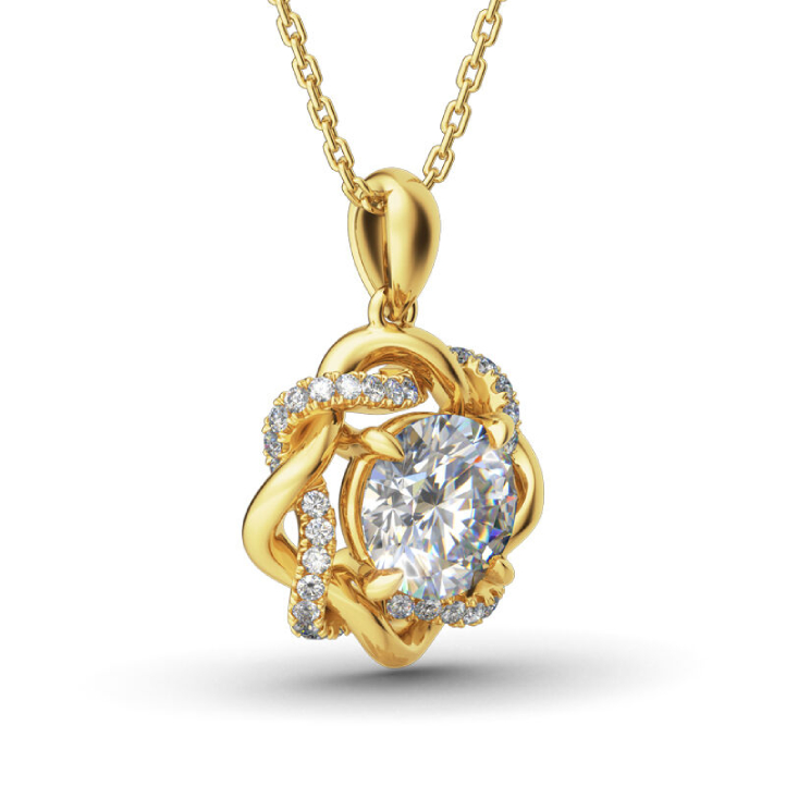Indo Collier(1) Collier Noeud d'Amour Plaqué Or – Image 3