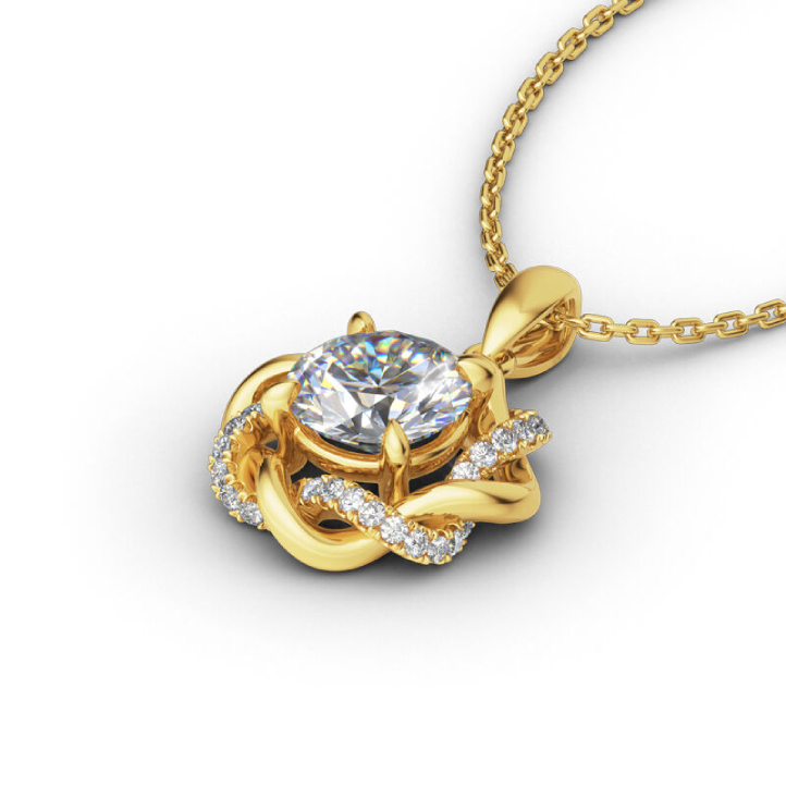 Indo Collier(3) Collier Noeud d'Amour Plaqué Or – Image 4